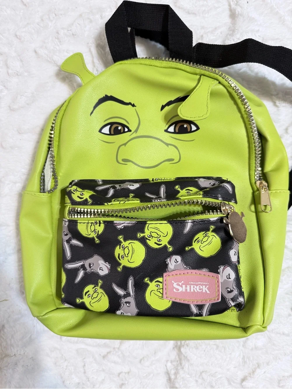 Dreamworks Shrek Bright Green and Black Kids Backpack